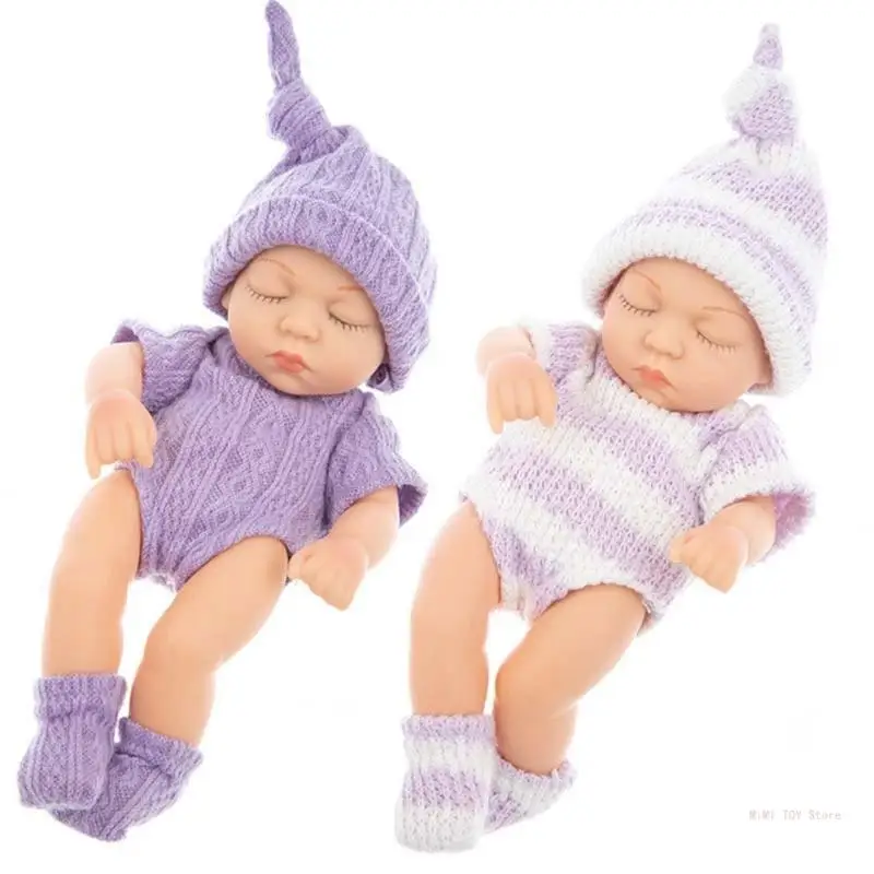 

2Pcs Safe Nontoxic Vinyls Infant with Flexible Postures for Nursery Teaching Aids Realistic Reborns Baby Toy