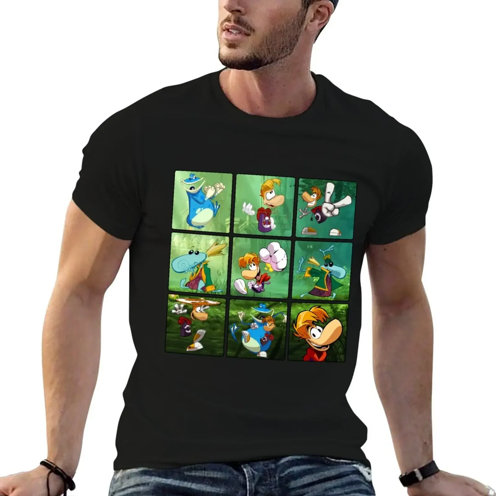 Rayman characters squares Lightweight Sweatshirt for a boy vintage anime shirt new edition mens t shirts pack tees men tshirt