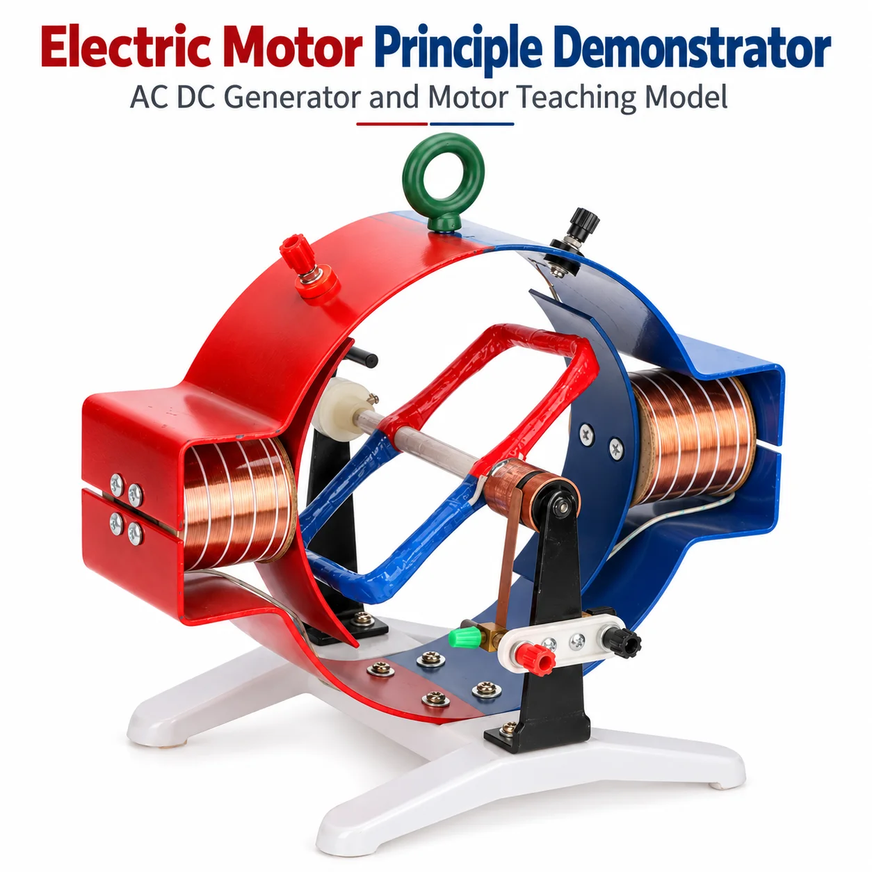 AOLIVIYA AC DC Electric Motor Generator Demonstrator Electromagnetism Physics Experiment Teaching Model High School Science Lab
