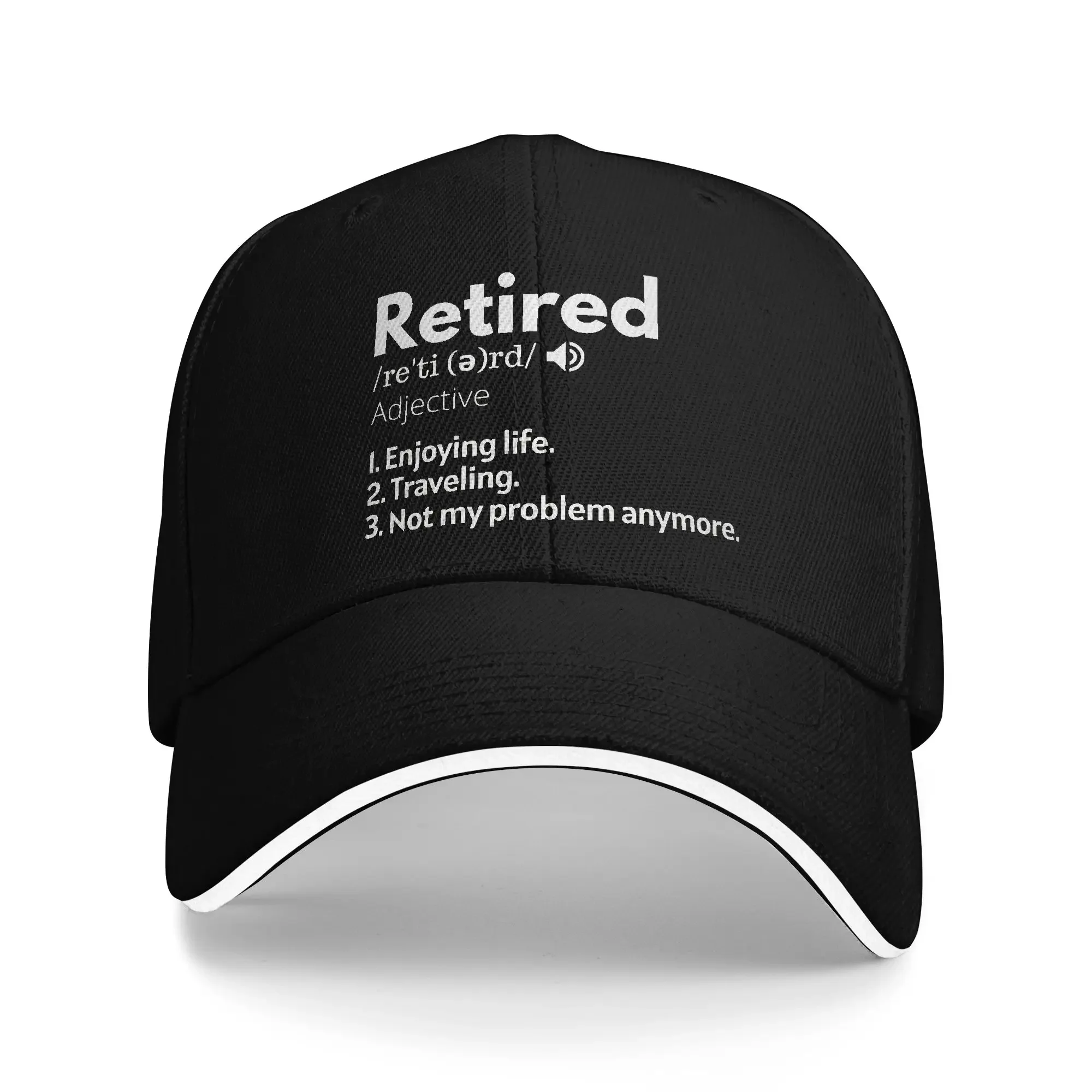 Funny Retired Definition Humor Sandwich Baseball Cap Fashion All Seasons Retirement Snapback Cap Unisex Adjustable Adult Hats