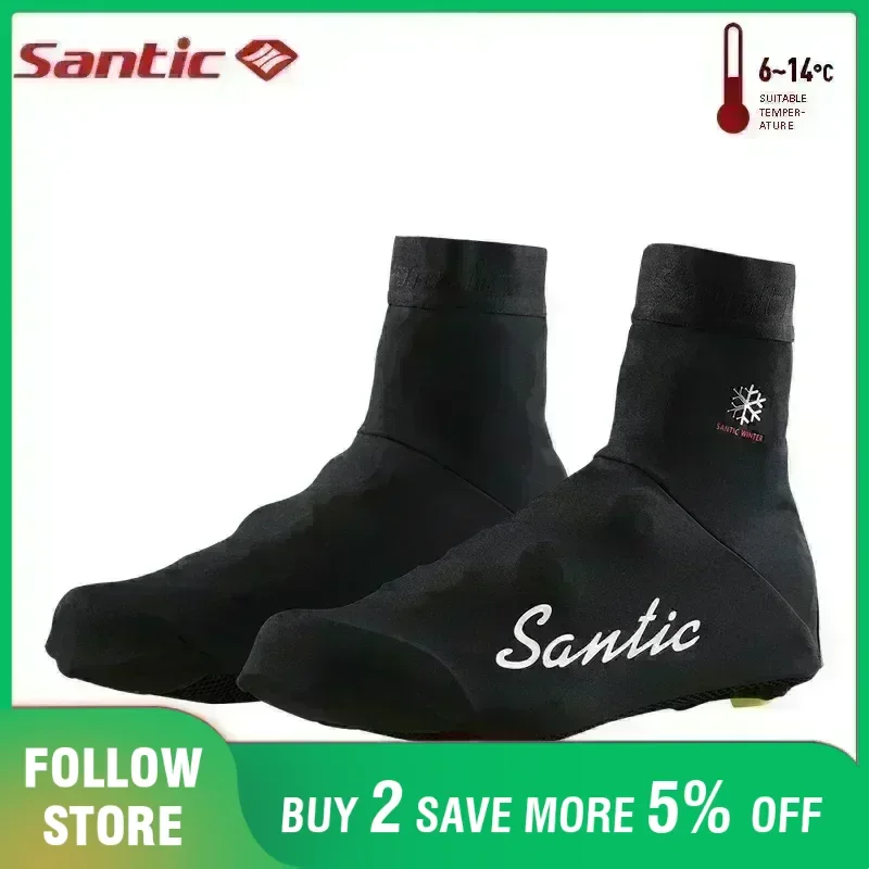 

Santic Men Cycling Shoes Cover Winter Warm Thermal Overshoes Windproof Road Bike Shoes Cover Spring Summer MTB Shoes Cover