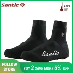 Santic Men Cycling Shoes Cover Winter Warm Thermal Overshoes Windproof Road Bike Shoes Cover Spring Summer MTB Shoes Cover