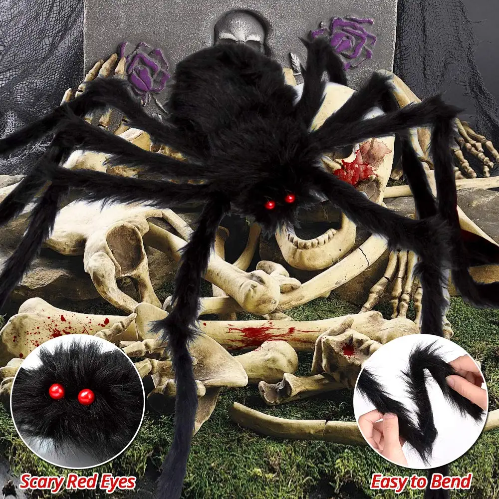 Halloween Spider Web+Giant Spider Decorations Fake Spider for Indoor Outdoor Halloween Decorations Yard Home Costumes Parties