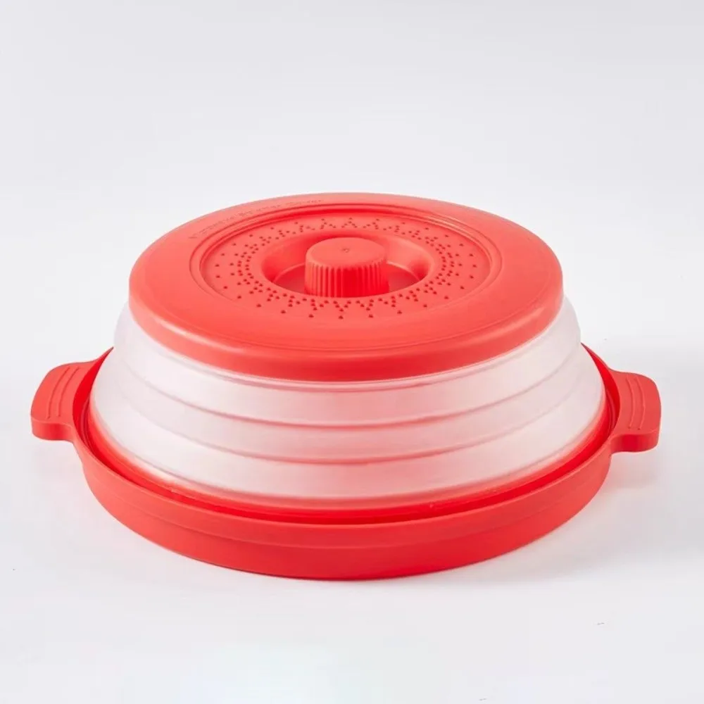 New Silicone Microwave Splatter Cover Folding Splash-proof Fresh-Keeping Cover Oil-proof Cooking Lid Kitchen Gadgets