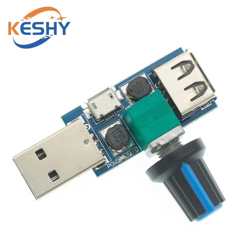 Mini USB Fan Governor Wind Speed Controller Air Volume Regulator Cooling Mute Multi Function Fan Speed Switch Module DC 5V