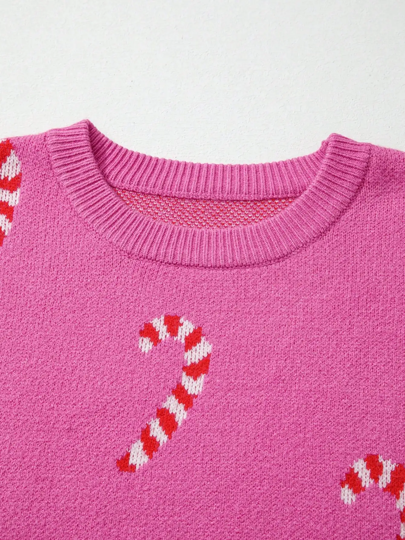 سترة نسائية وردية اللون بتصميم عيد الميلاد، فضفاضة وبدون أكتاف، مناسبة للعطلات