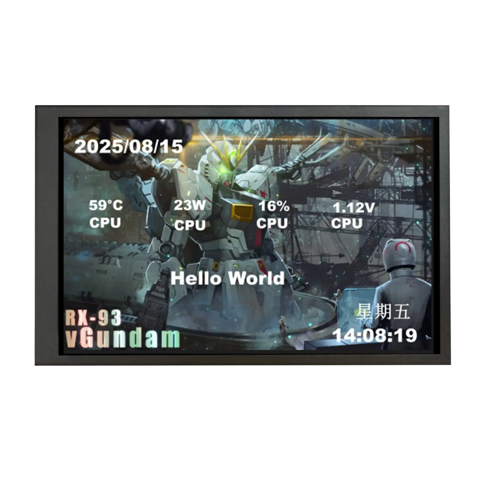 7in 800x1280 IPS LCD Monitor for CPU GPU PC Case & Built in Picture Video Theme
