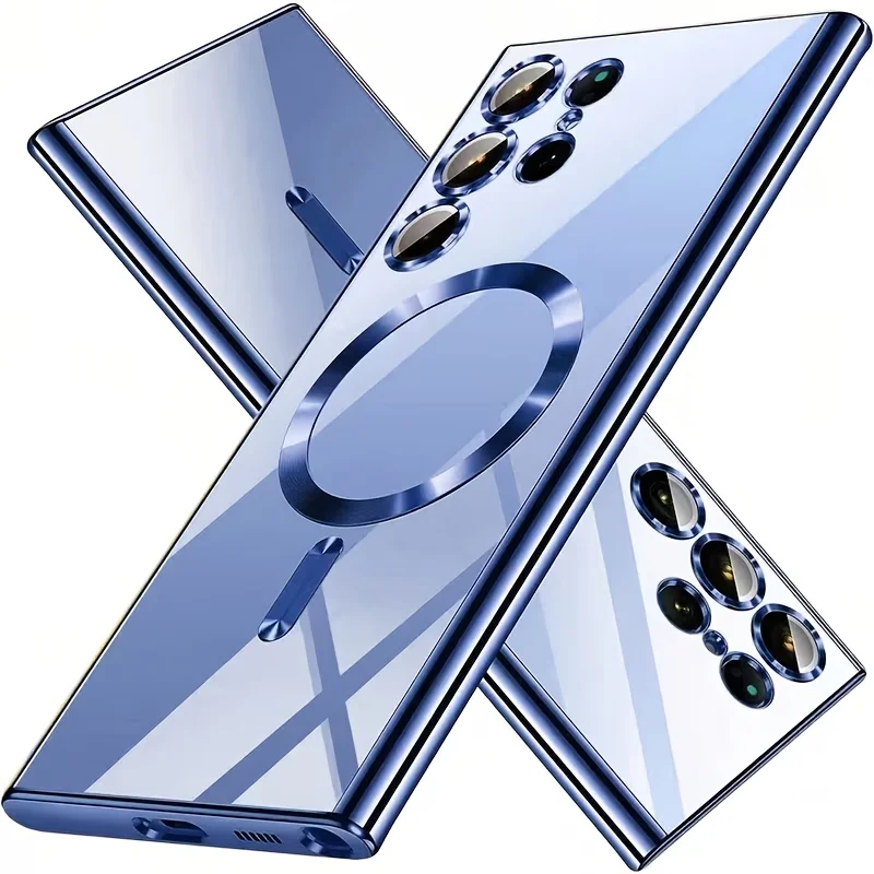 Fashion Transparent Magnetic Phone Case Compatible With Samsung S25 Fe S25 Edge S25 Ultra S25 Plus S25 S24 Fe S24 Ultra S24 Plus