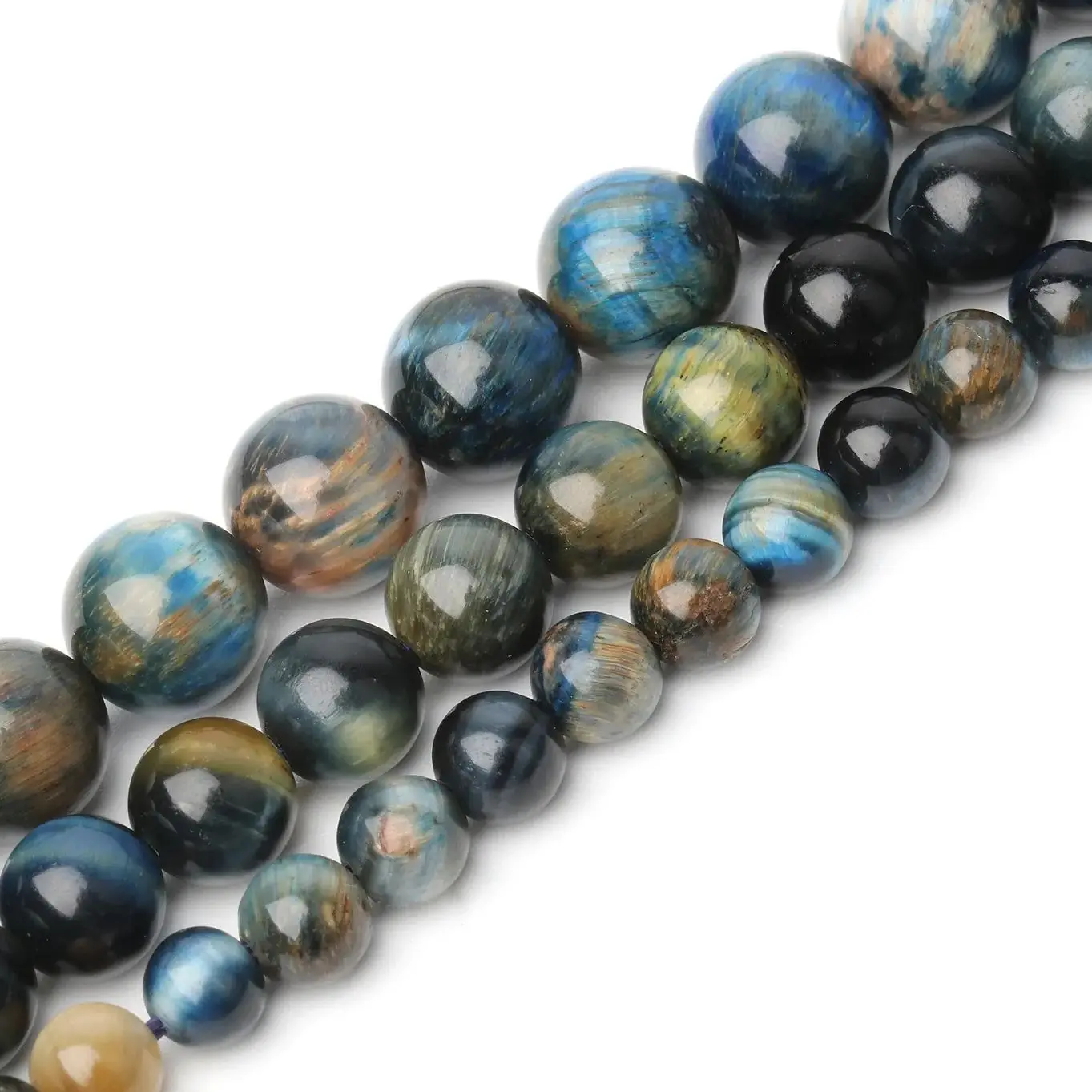 6mm 8mm 10mm Round AA+ Peter Tiger Eye Stone Beads Loose Spacer Beads Charms Fashion Jewelry For Making DIY Bracelet Wholesale