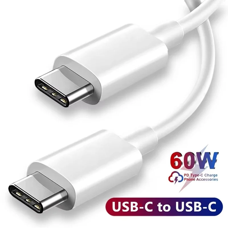 USB Type C To USB C Quick Charger Cable 60W PD Fast Charging Charger Data Cable For iPhone Macbook Laptops iPad Type C USB Cable