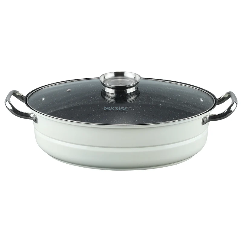 

39Cm carbon steel non-stick coated fish pot steaming soup pot