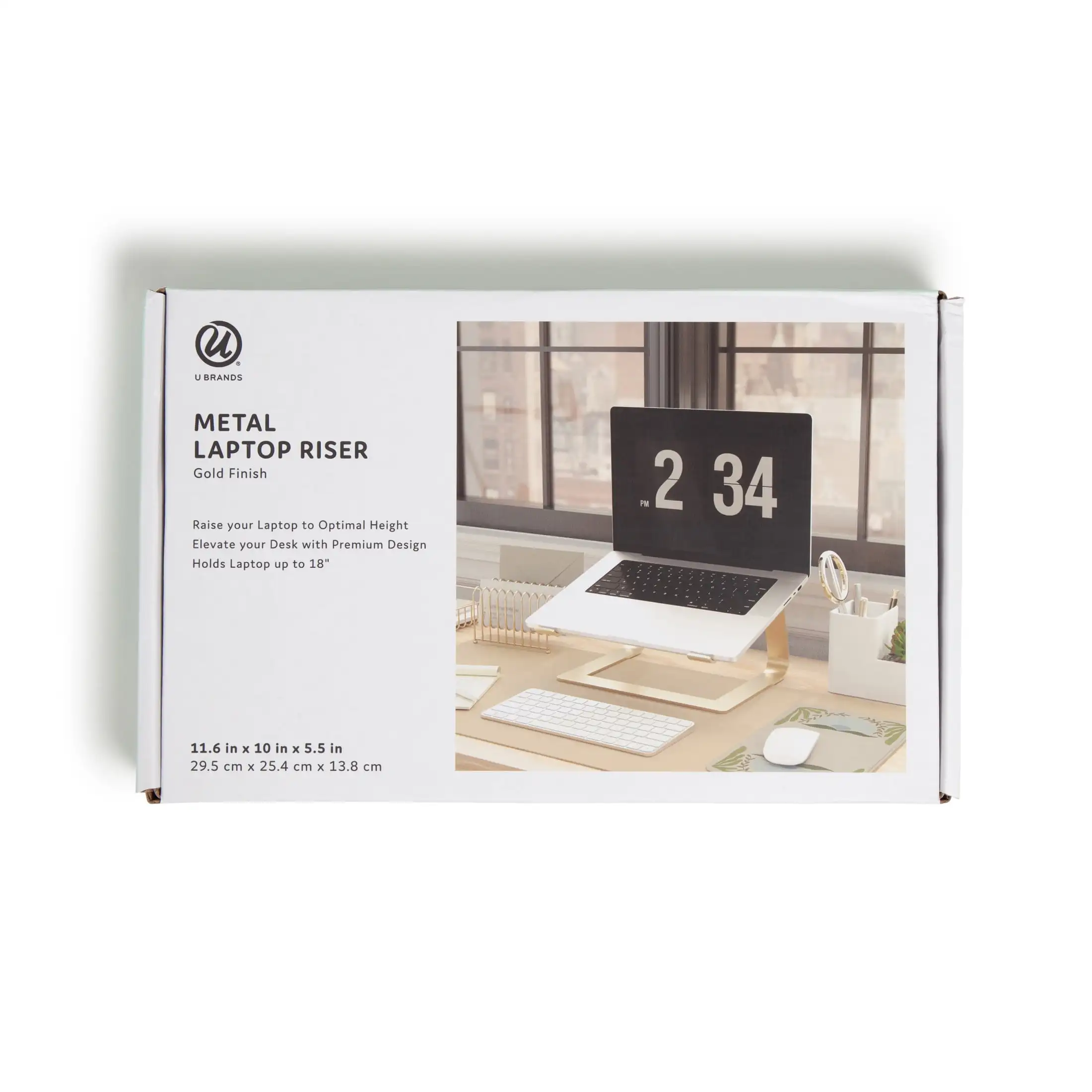 حامل كمبيوتر محمول قابل للتعديل معدني ذهبي، حامل مكتب مريح مقاس 11.6 × 10 × 5.5 بوصة لأجهزة الكمبيوتر اللوحية