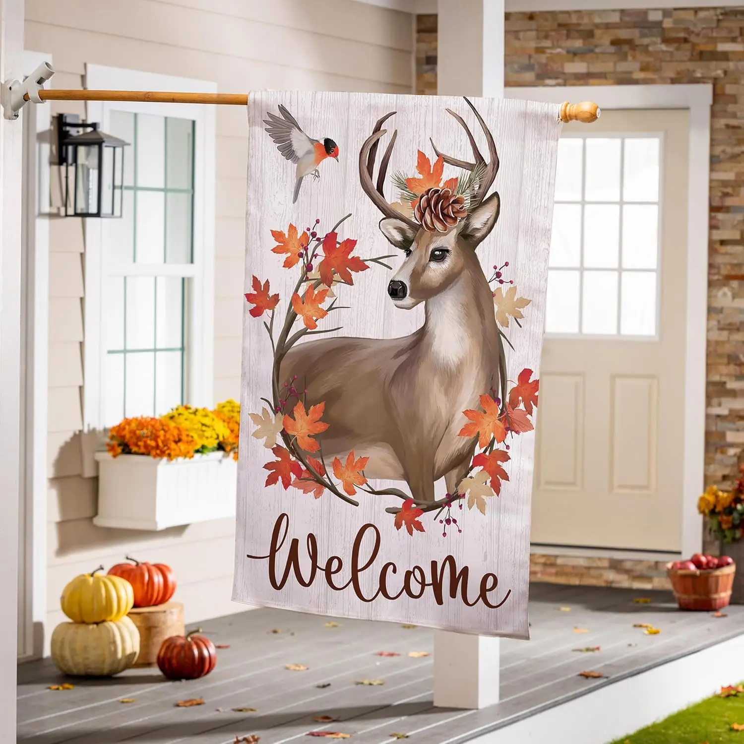 Evergreen Flag Fall Garden Flags Double Sided, Garden Flags for Outside Autumn Decorations for Home, Porch, Yard (Autumn Dee HHJ