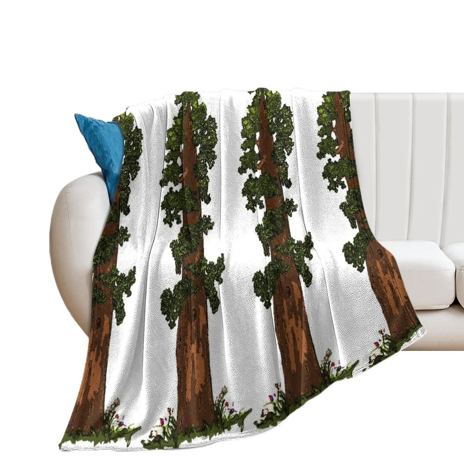 Giant Sequoia Tree Throw Blanket Plaid Heavy Blankets