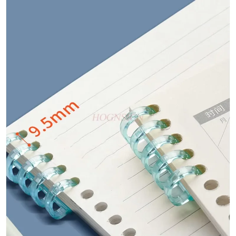 10 قطع دفتر أوراق فضفاضة، مجلد، حلقة، حلقة كتاب شفافة، ملف، مشبك ربط، حلقة تثقيب، حلقة بإبزيم