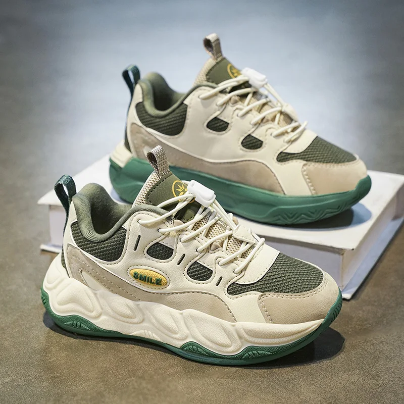 

Детские противоскользящие спортивные кроссовки на толстой подошве, весна 202, новые детские массивные кроссовки, повседневная обувь для детей, модная уличная дышащая сетка