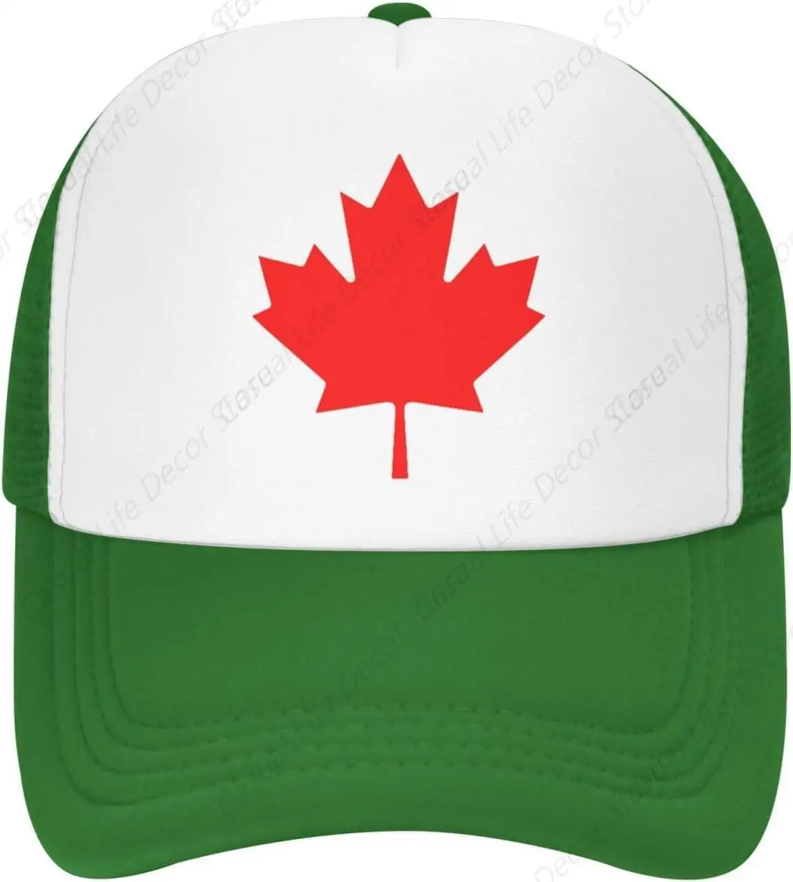 Canadian Maple Leaf Trucker Hat Adjustable Baseball Cap for Unisex Snaps Hats Red