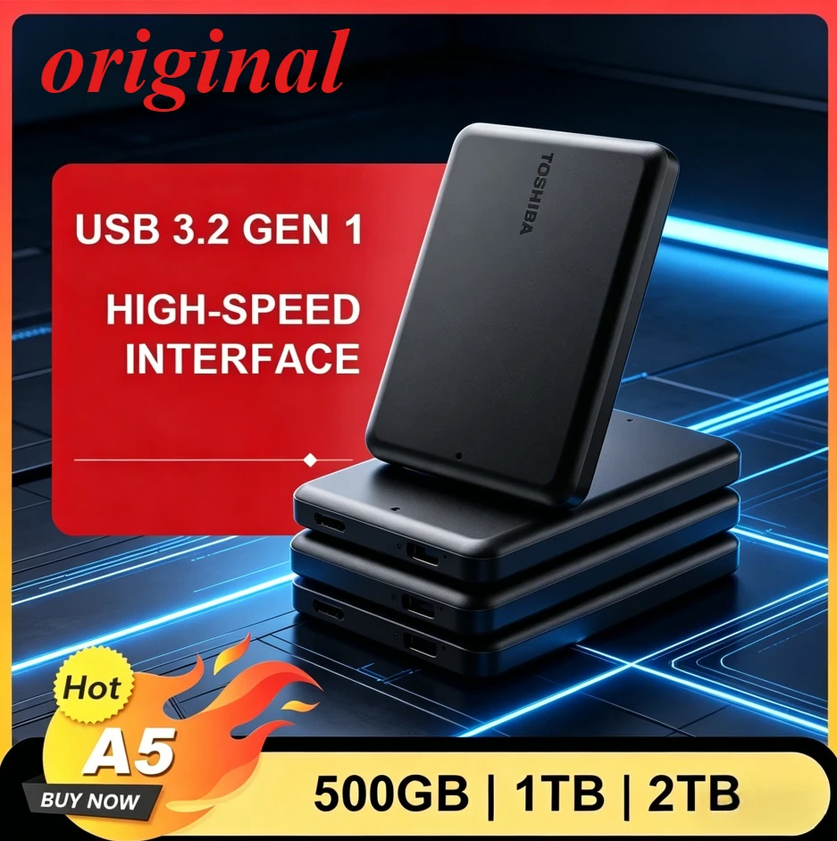 

OEM-накопитель для Toshiba A5 Series, компактный черный портативный жесткий диск, высокоскоростной USB 3.2 Gen1, 500 ГБ/1 ТБ/2 ТБ, совместим с Mac