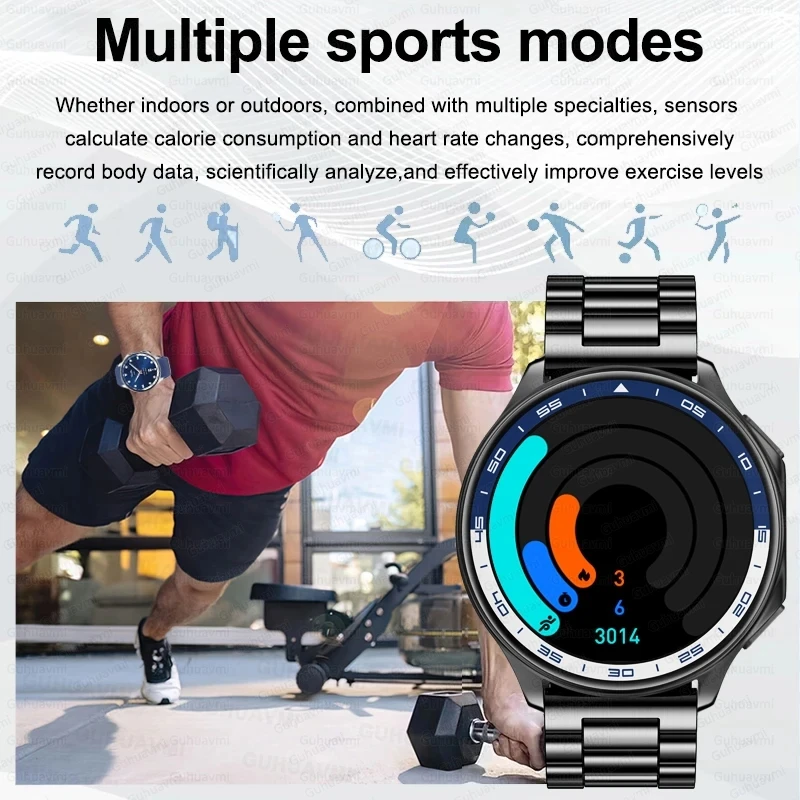 2024 neue Outdoor-Sport Smartwatch Männer amoled HD-Bildschirm Herzfrequenz Blutdruck ai Stimme Bluetooth Anruf wasserdichte Smartwatch