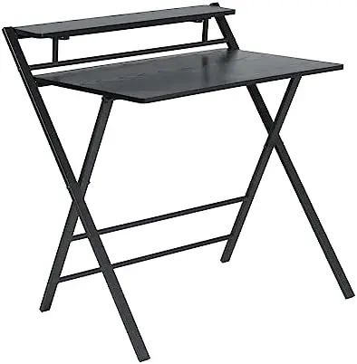 

Folding Desk 40''Computer Study Writing Desk for Adults Teens Students, Industrial Foldable Study Tables with Metal Fra Desk