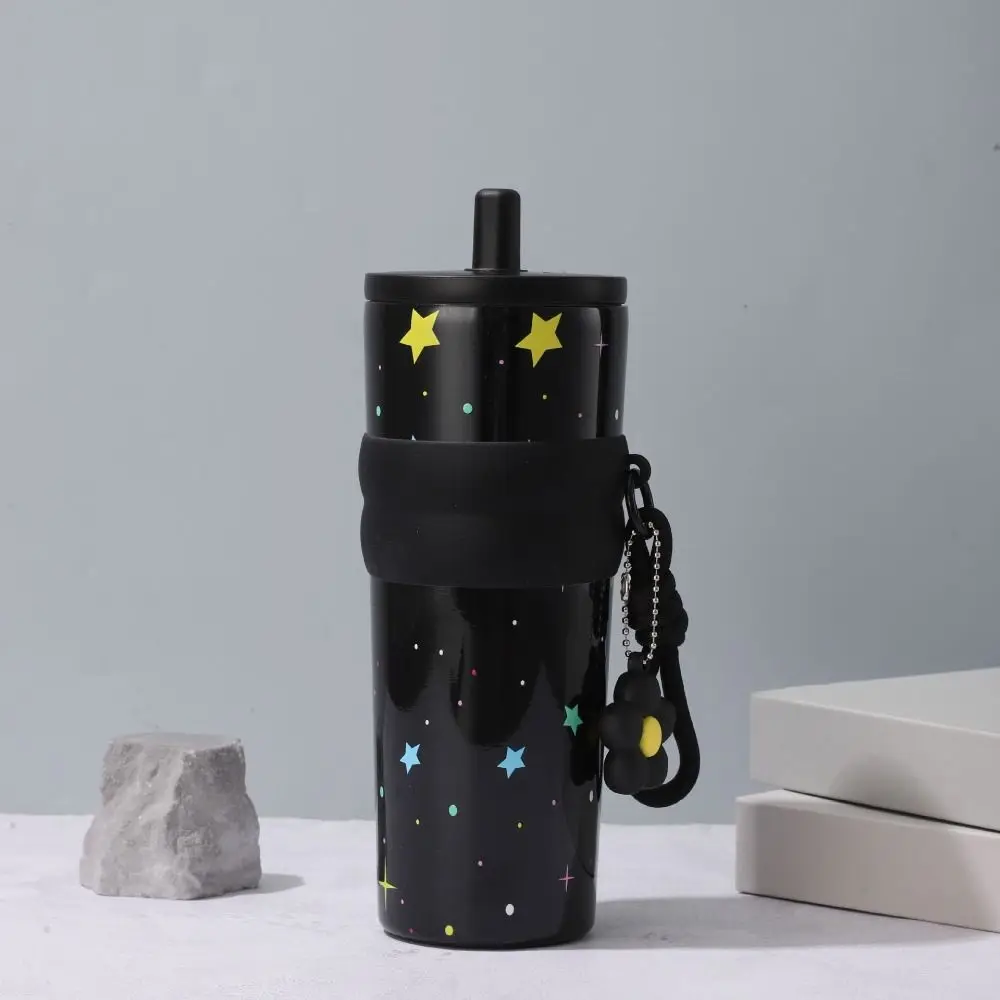 

Удобный вакуумный термос со звездным цветочным принтом, портативная изоляционная чашка из нержавеющей стали, модная бутылка для воды для путешествий