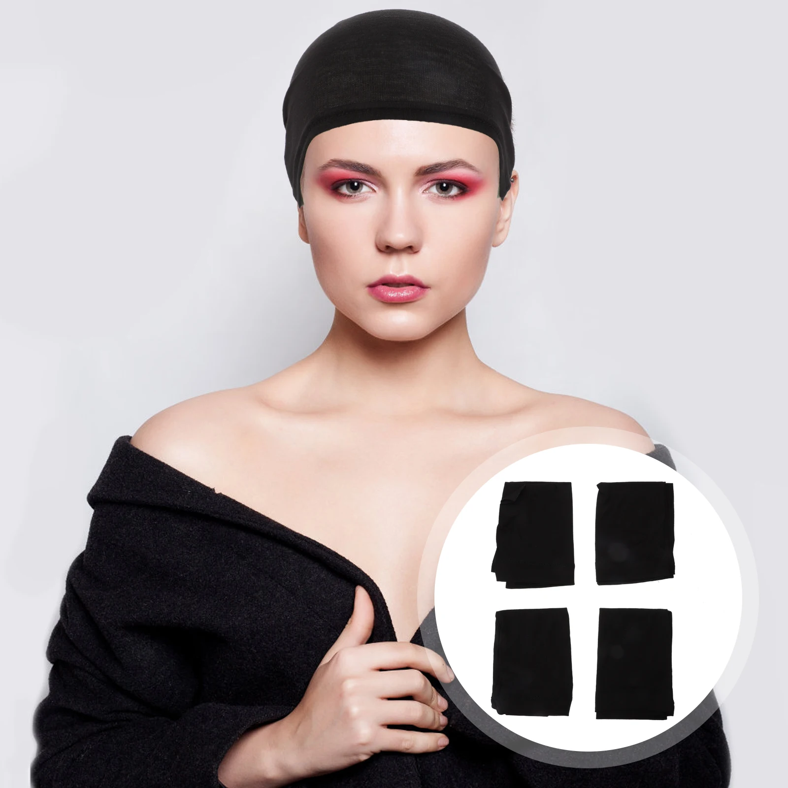 

4pcs Headband Scarf Wrap Hat Unisex Cotton Dreadlock Cap For Braided Hair Turban Elastic Sleep Cover Camping Hiking Accessory