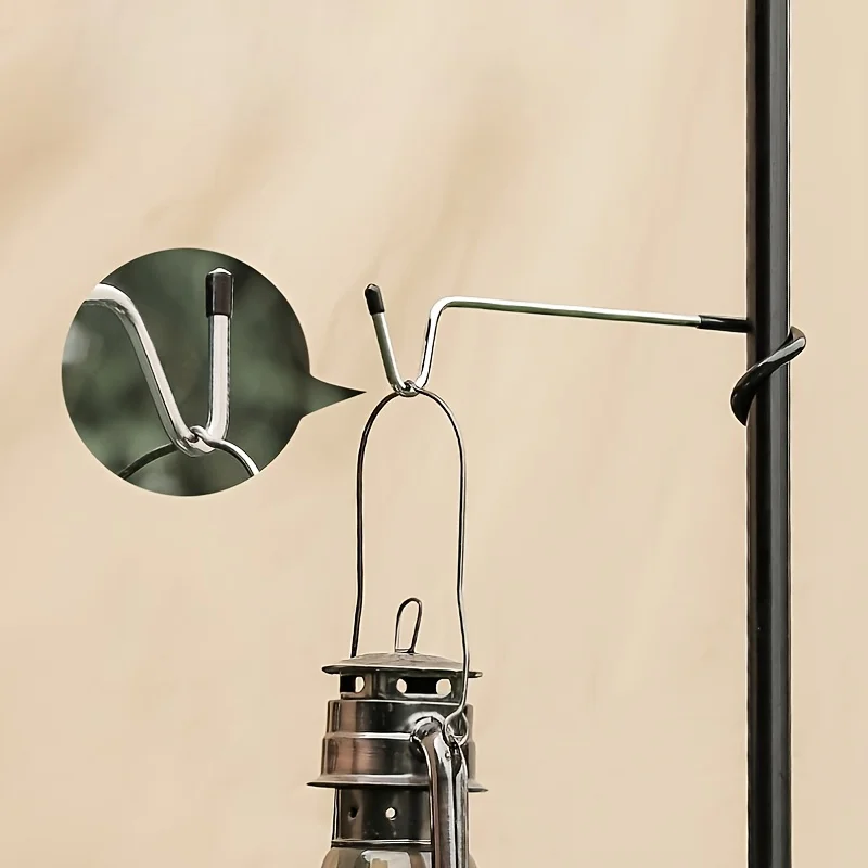 Stainless Steel Light Stand Holder Hooks Portable Tent Pole Lamp Hanger Hunting Fishing Lantern Hanger No-drill balcony hooks - view 5