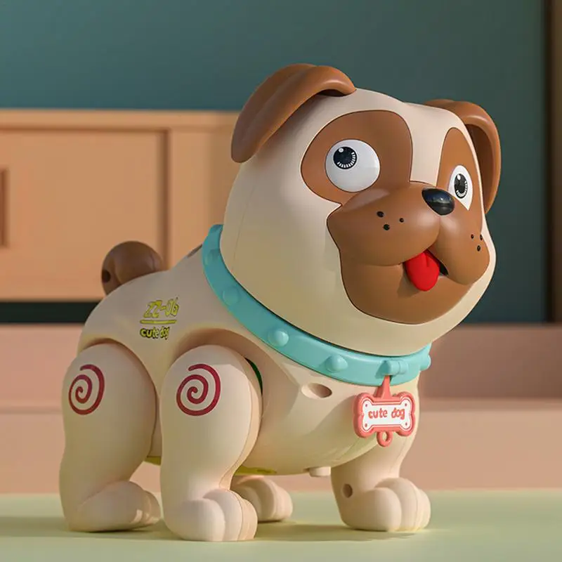 Elektryczny pies zasilanie bateryjne elektryczny chodzący zabawka dla psa z funkcjami tańca w sprayu lekkie z motywem kreskówkowym Robot pies zabawki