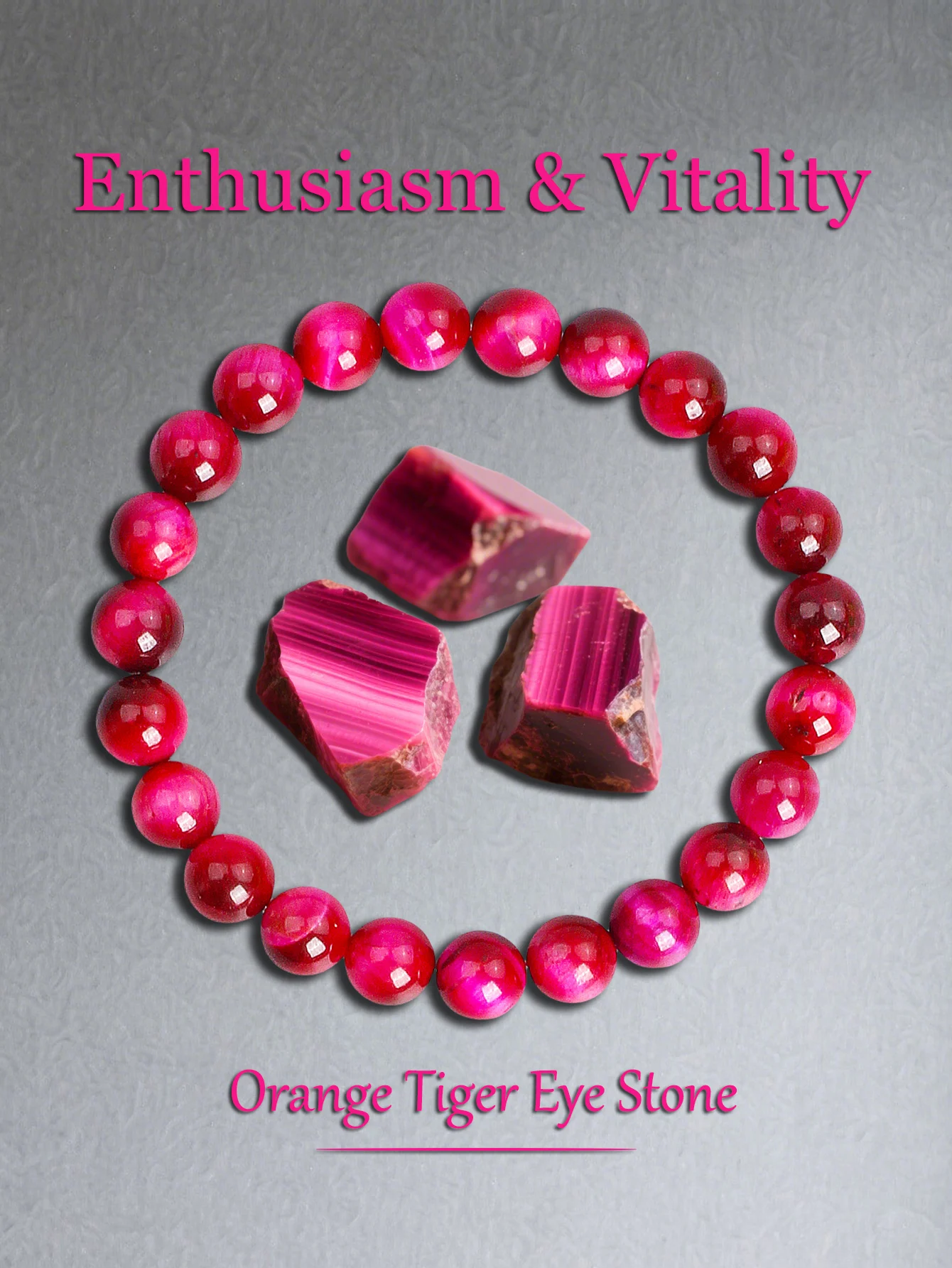 Natural Rose Red Tiger Eye Stone Bead Bracelet Enhances Courage Boosts Confidence Promotes Vitality Protection Good Luck Jewelry