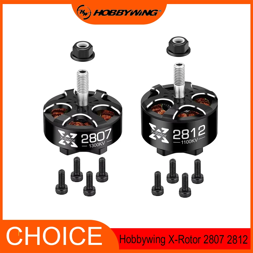 

HOBBYWING Xrotor 2807/2812 900/1100/1300KV 1500KV 4-5S 1700KV 3-4S Black Brushless Motors for FPV Racing Drone Accessories