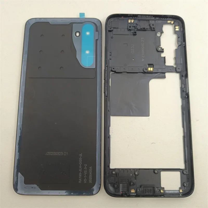 Full Housing Case For OPPO Realme 6 Pro Middle Frame Front Bezel+Glass Battery Cover door Replacement Parts