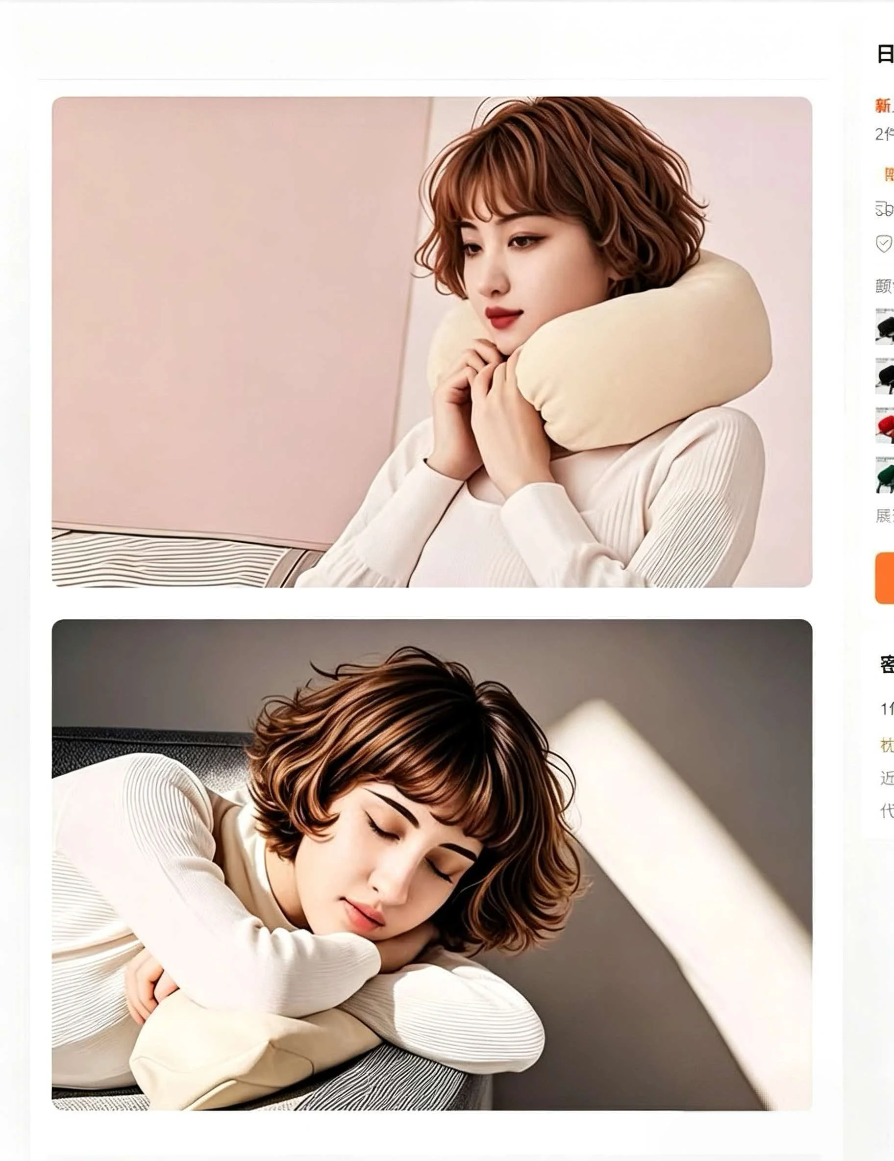 Detachable Washable Cover Adjustable Buckle U Shape Neck Pillow Travel Airplane Office Nap
