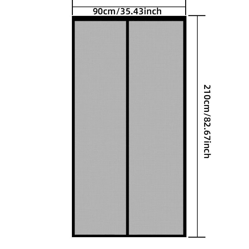 Summer Extra Large Glass Fiber Black Anti-Cat-Dog Scratch High-Definition Magnetic Automatic Closing Mosquito-Repellent Curtain