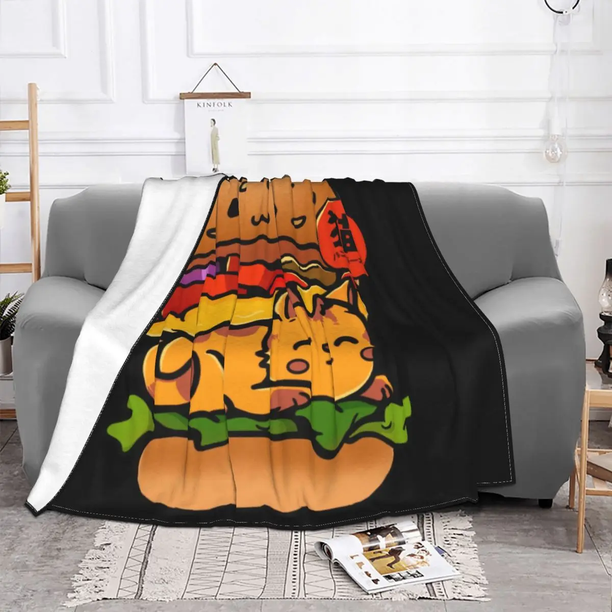 Hamburg Cat Blanket A Cut And Agile Cat Fleece Velvet All Season Cute Ultra-Soft Throw Blankets For Sofa Plush Thin Quilt