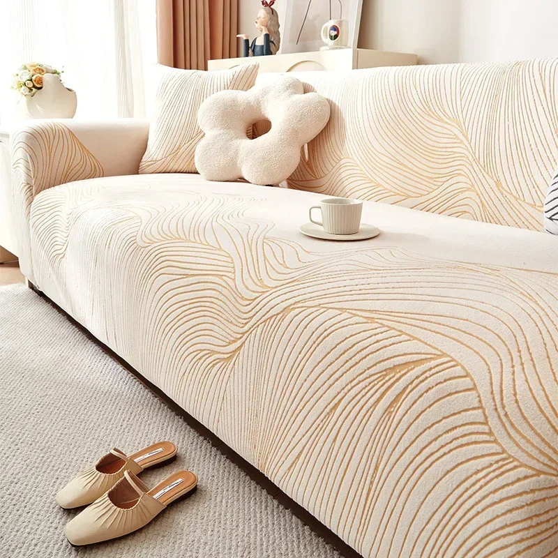 Stretch Jacquard Velvet All-inclusive Sofa Cover Cloth Towel Dust-proof Four-season Universal Nordic High-end Protective Cover