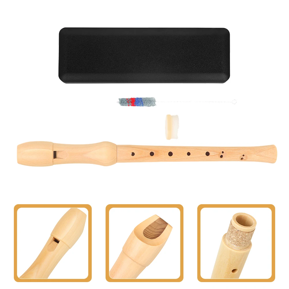 

1 Set 8-Hole Wood Flute Durable Smooth Classroom Music Teaching Instrument Beginner Wind Kids Clarinet Practice Portable