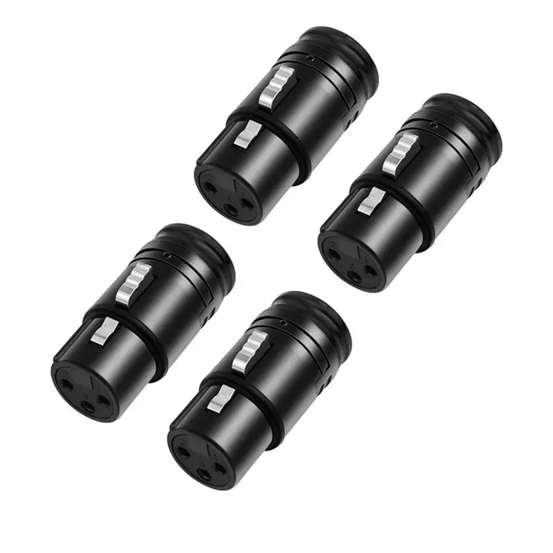 AA60-XLR Adapter 3 Pin 90 Degree Rotatable 4PCS Female Connectors For DIY Microphone Audio Cables