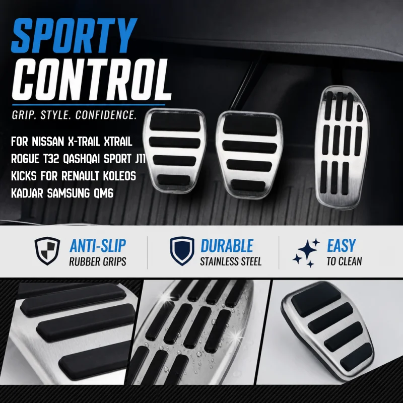 For Nissan X-Trail Xtrail Rogue T32 Qashqai Sport J11 Kicks for Renault Koleos Kadjar Samsung QM6 Car AT MT Pedal Cover