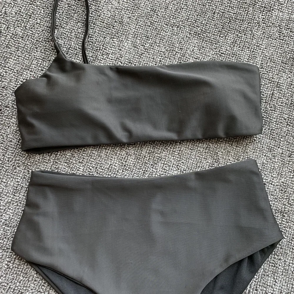 Hoch tailliertes Bikini-Tanga-Set, One-Shoulder-Sling-Badeanzug, Badeanzüge, Strandkleidung, zweiteilige Urlaubsbadebekleidung, Biquinis