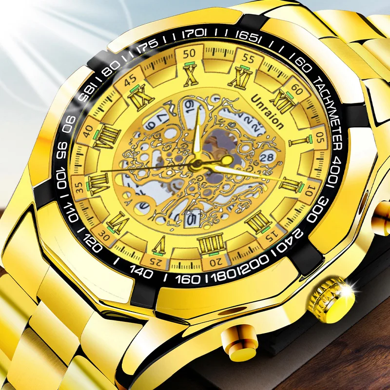 Fully Automatic Movement Watch, Men's Calendar, Waterproof Luminous Business Dial Mens Watches Clock Roman Numeral Quartz
