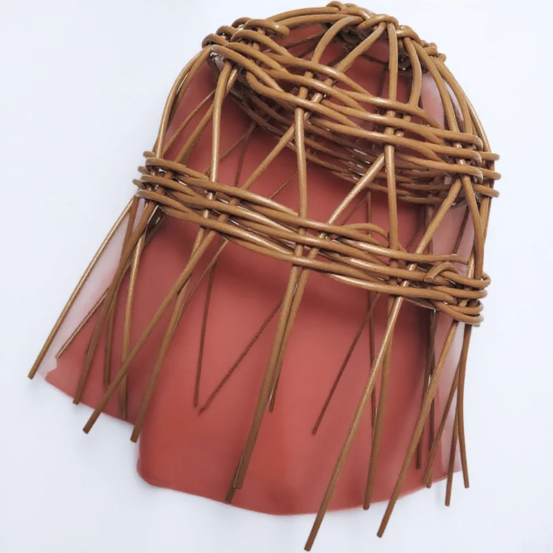 

Simulated Rattan Woven Pendant Lampshade Hanging Lamp Shade Replacement Decorative Ceiling Light Cover Waterproof