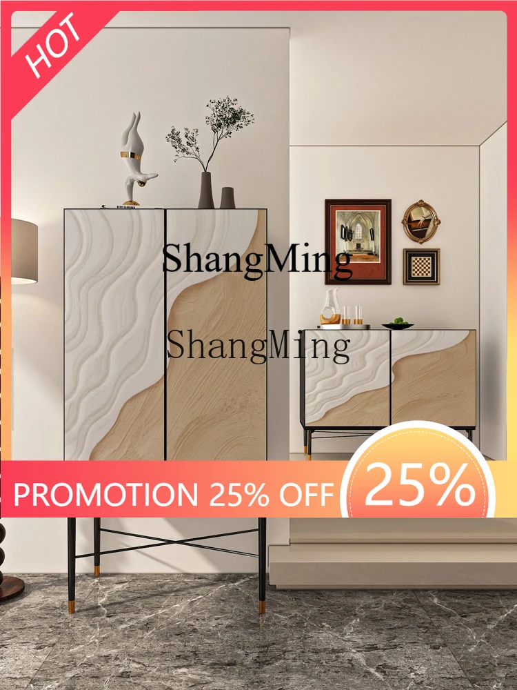 

SM wood tall wine cabinet, living room against the wall, dining side cabinet, simple and modern storage cabinet