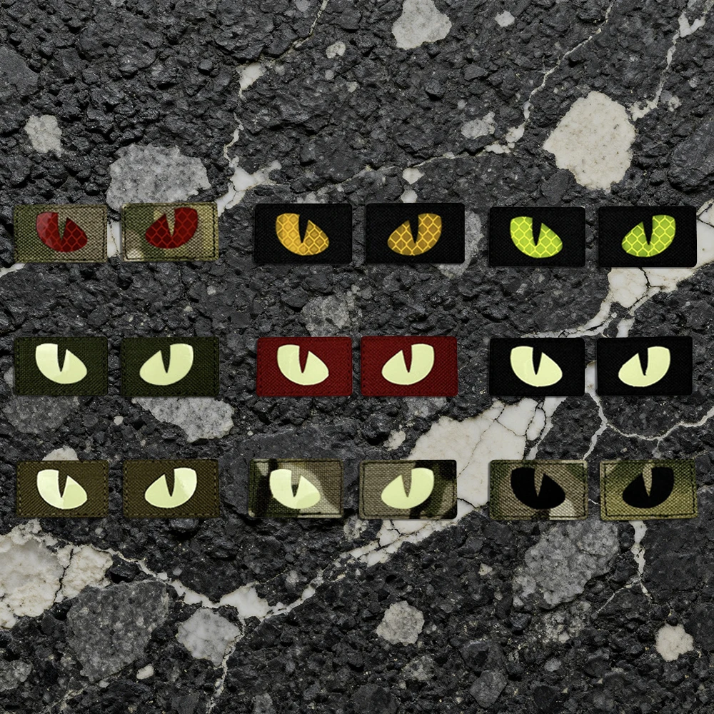 Rectangular double-eye pattern luminous decorative armband with laser technology, comes with a matching velcro storage pouch, modification decorative patch