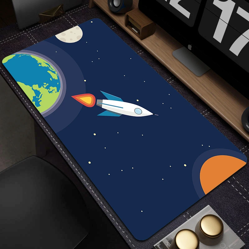 

Gamer Mouse Pad Space Planetoid Rubber Keyboard Mouse Mat Game Non-Slip Mousepad Large Locking Edge Desk Mat Gaming Table Mats