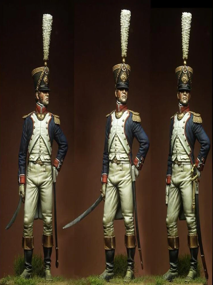 1/24 antico ufficiale cavaliere secolo stand soldato figura in resina kit modello soldato in miniatura non assemblato non verniciato