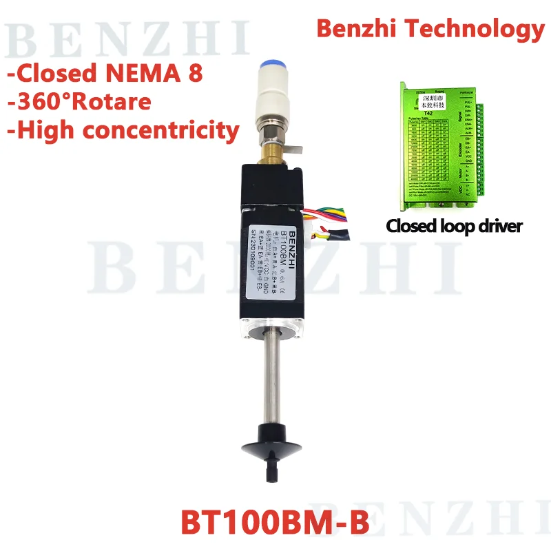 BT100BM SMT HEAD Closed Nema8 hollow shaft stepper for pick place head SMT DIY mountor 5mm special connector nozzle rotary joint