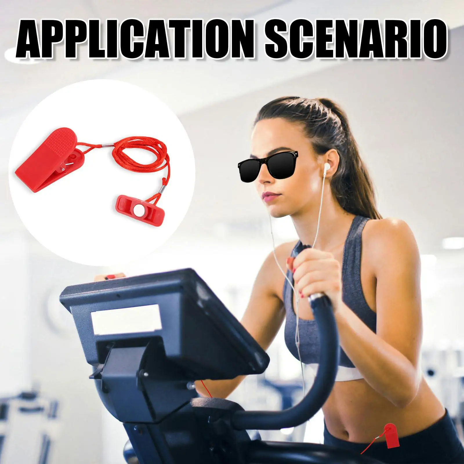 Universal Treadmill Emergency Lock Safe Key Flexible Cord Exercise Accessory for Home Gym Cardio Routine