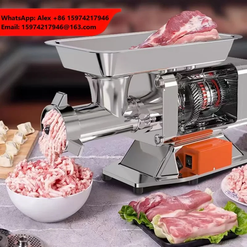 New Commercial Electric Stainless Steel Large-Capacity Meat Mincer And Sausage Stuffer Fully Automatic Meat Grinder