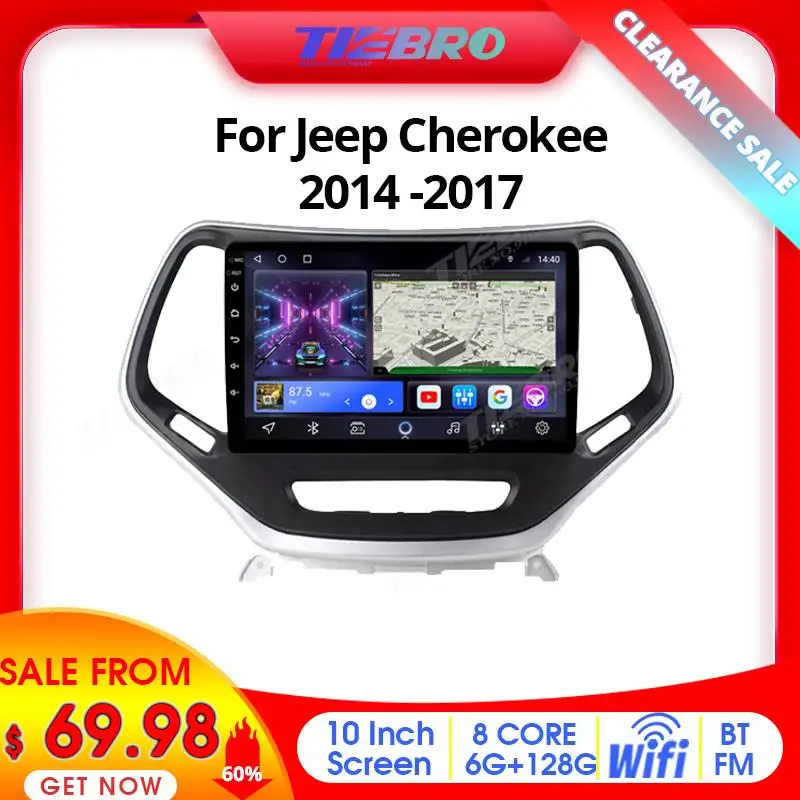 Tiebro Clearance Sale 60% Discount 2DIN Android10 Car Radio For Jeep Cherokee 2014 2015 2016 2017 Car Multimedia Player Stereo