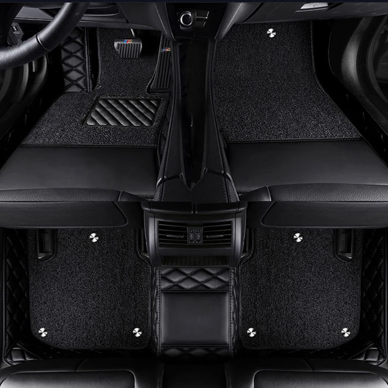 Custom Car Floor Mats for MINI F55 F56 4 Doors 2014-2022 Interior Details Car Accessories Double-deck Removable